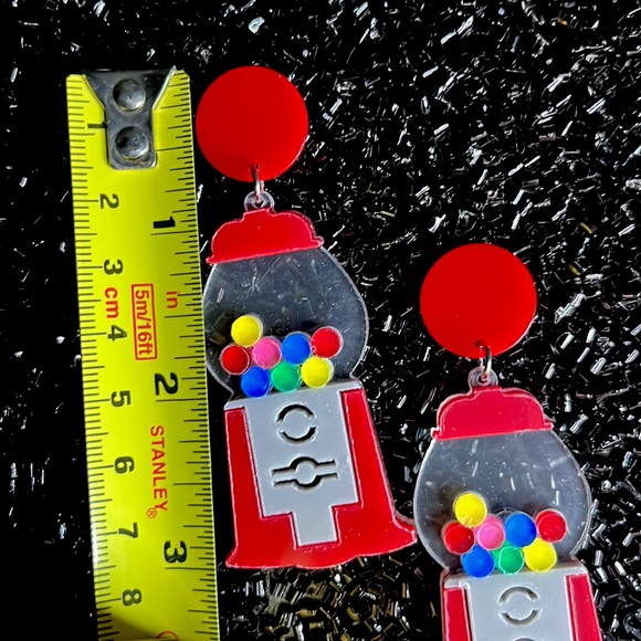 Bubble Gum Machine Dangle Earrings.Great Statement Piece - Picture 11 of 13
